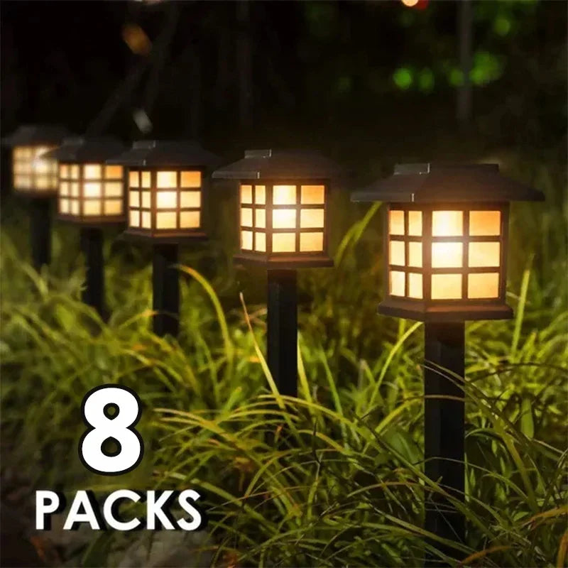 2/4/6/8Pcs Solar LED Pathway Lights Outdoor Waterproof Walkway Garden Decor - Multi Shop24
