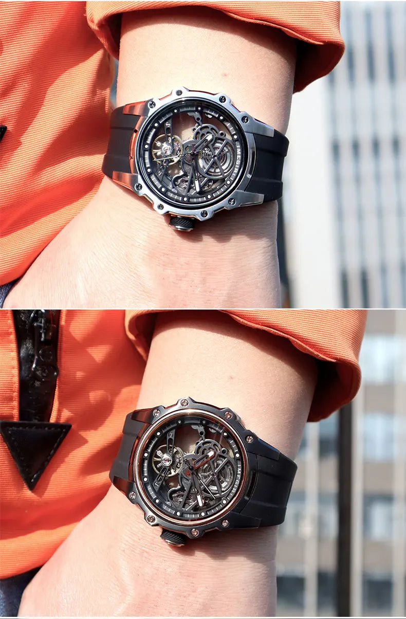 MEGIR Skeleton Dial Automatic Mechanical Watch Men Multi Shop24