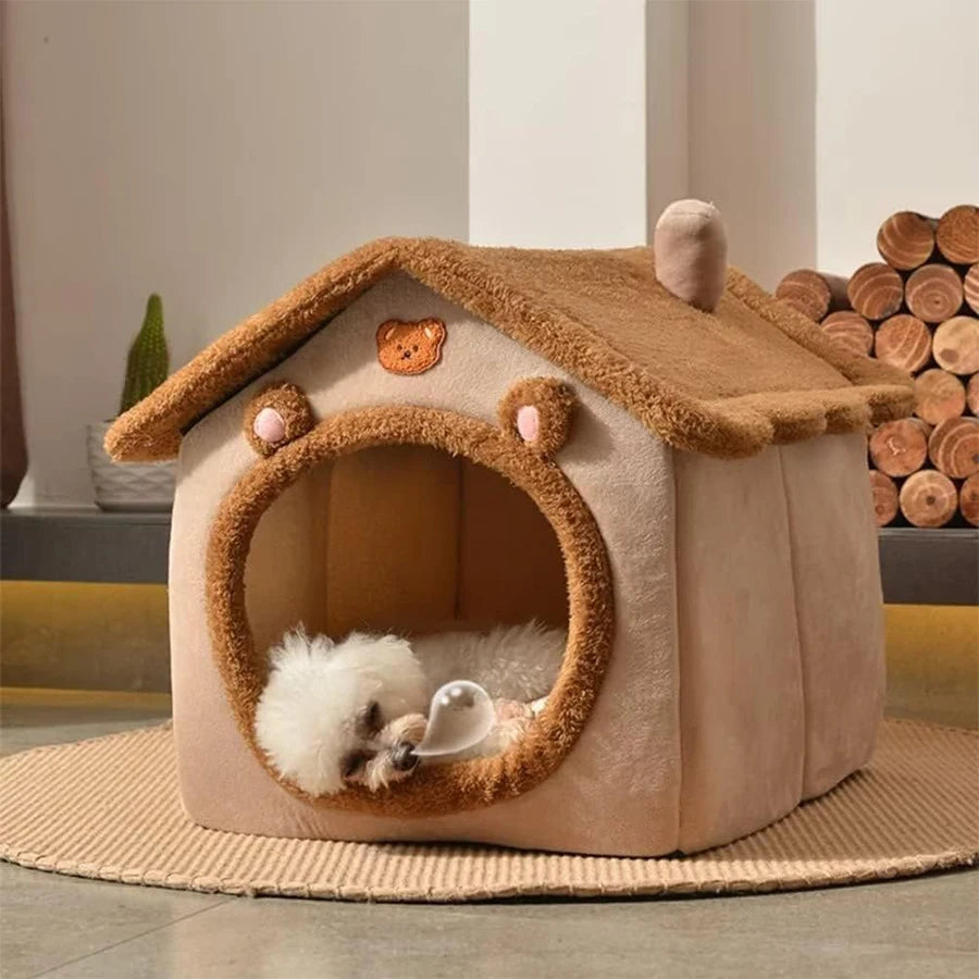 Foldable Pet House Removable Washable Cat House Puppy Cave Sofa Pet Bed House for Extra Small Dogs and Small and Medium Cats MultiShop24