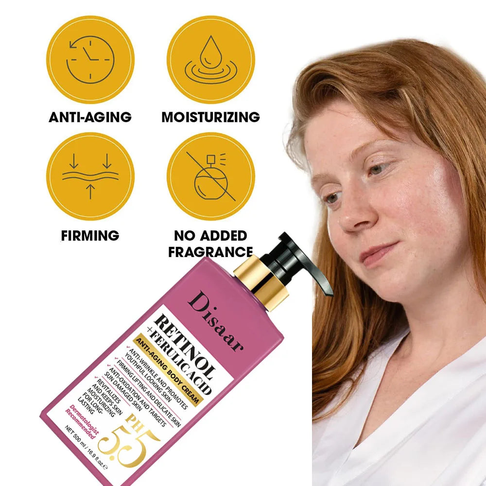 Retinol Body Lotion Firming For Face, Body, Dry Skin Improves Elasticity Age Rewind Serum For Face Serum Brightening