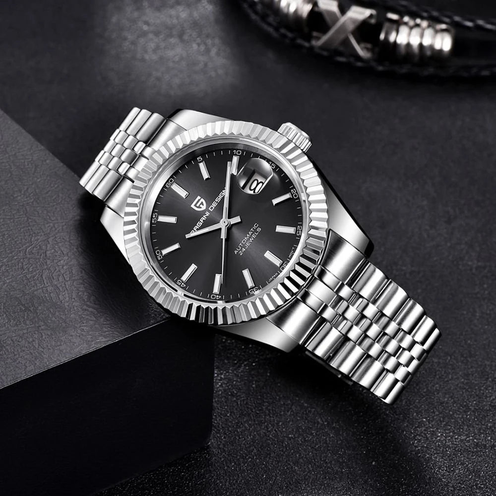 PAGANI DESIGN Business Automatic Watch 100M Waterproof 42MM Stainless Steel Multi Shop24