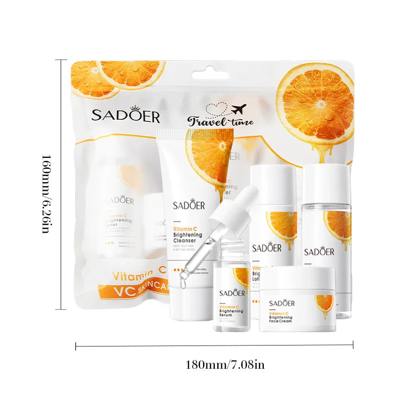 Orange Vitamin C Brightening Travel Kit 5-Piece – Hydrating Radiance-Boost