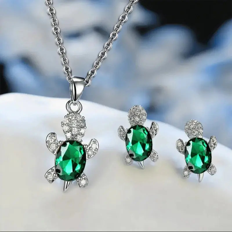 Silver-plated Necklace Earrings Set Ladies Light Luxury Fashion Style