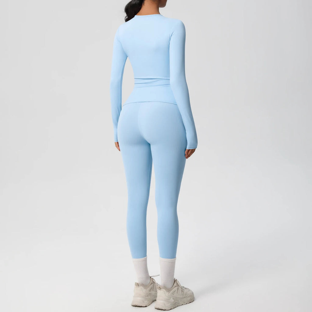 2 PCS Sportswear Yoga Set Gym Clothes Yoga Suits For Women Fitness Set Tracksuits Sports Long Sleeve Crop Top Gym Leggings MultiShop24