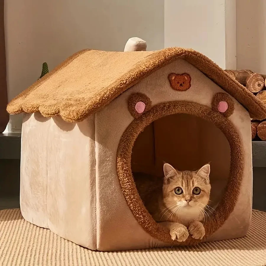 Foldable Pet House Removable Washable Cat House Puppy Cave Sofa Pet Bed House for Extra Small Dogs and Small and Medium Cats MultiShop24