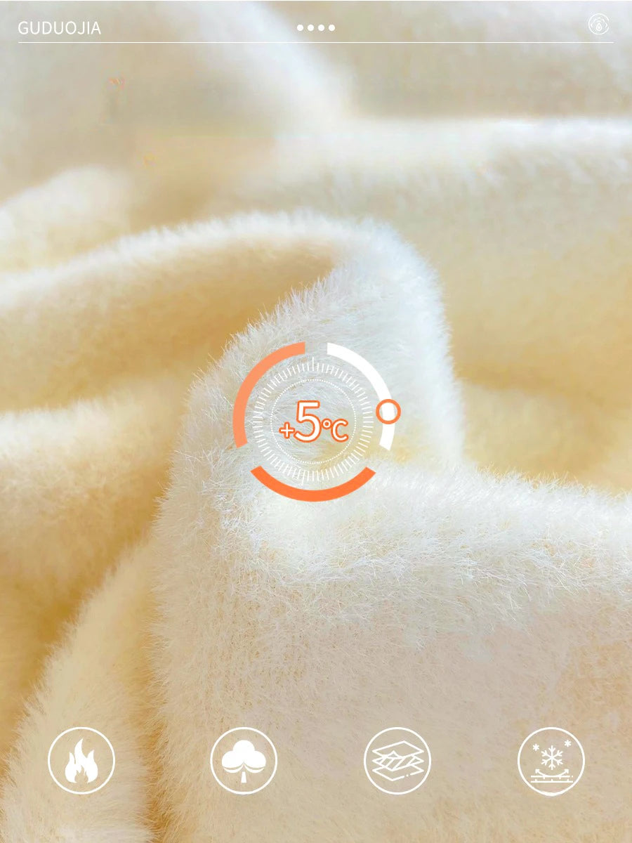 Women's Turtleneck Sweater Winter 2026 Retro with Velvet Lining Thickened Inner Wear Thermal Knitting Bottoming Shirt Pullovers MultiShop24