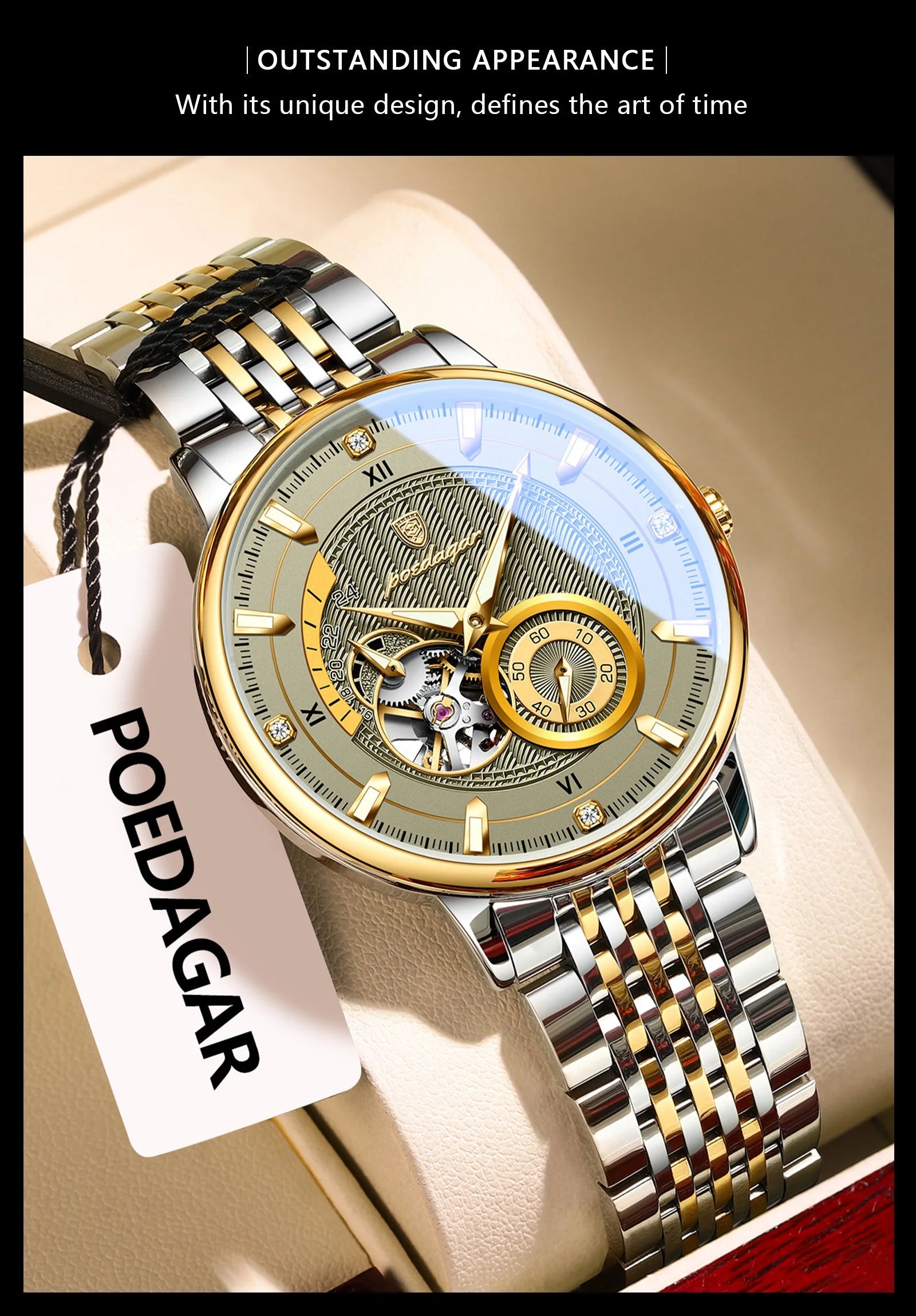 POEDAGAR Top Luxury Man Wristwatch Luminous Hollow Multi Shop24