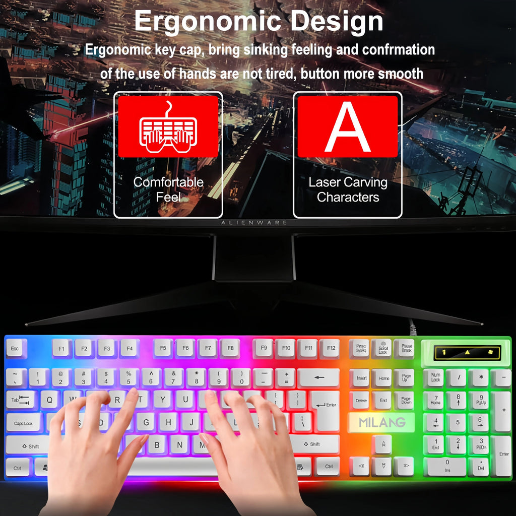 USB Wired Keyboard RGB Gaming Keyboard Multi Shop24