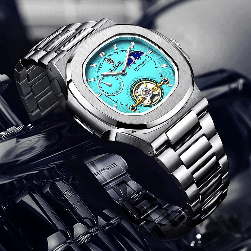 LIGE 2024 Automatic Mens Watch Fashion Stainless Steel Luxury Watches Men Multi Shop24