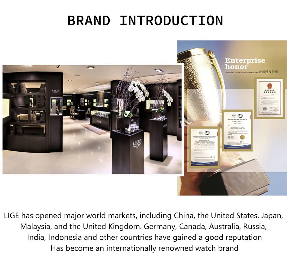 LIGE 2024 Automatic Mens Watch Fashion Stainless Steel Luxury Watches Men Multi Shop24