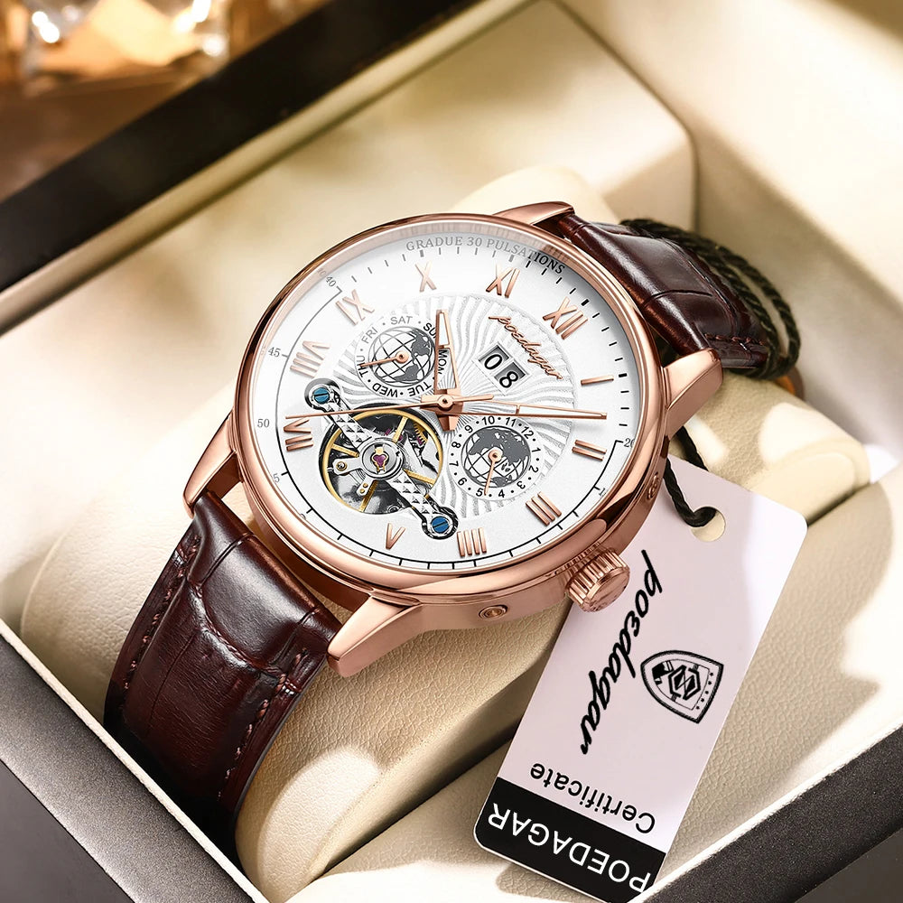 POEDAGAR Luxury Men Wristwatch Waterproof Date Week Automatic Multi Shop24