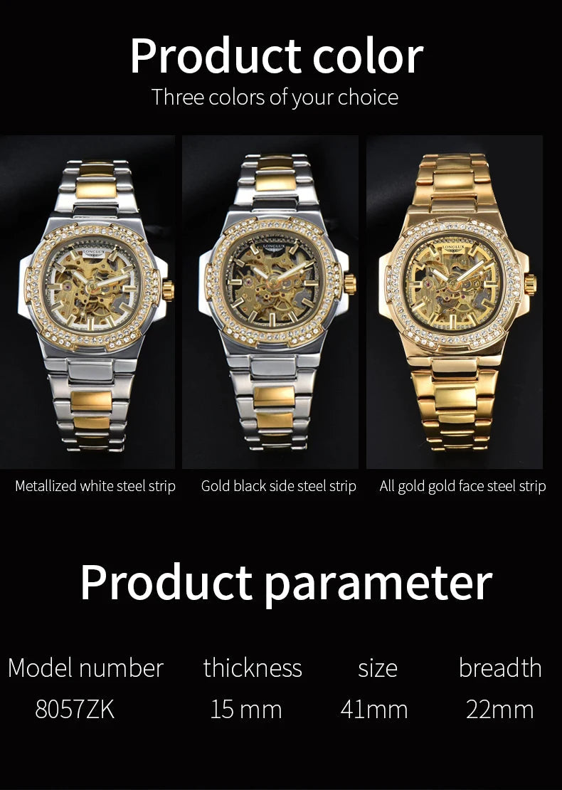 LONGLUX automatic man watch luxury stainless steel Multi Shop24