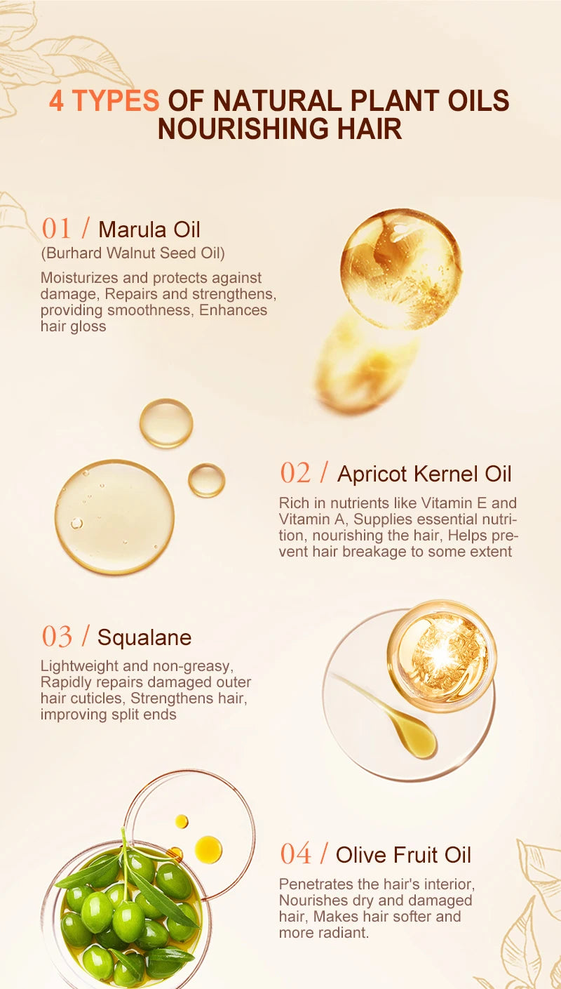 PURC Magic Instant Smooth Hair Serum Nourishing Repair Damaged Leave-In Hair Oil