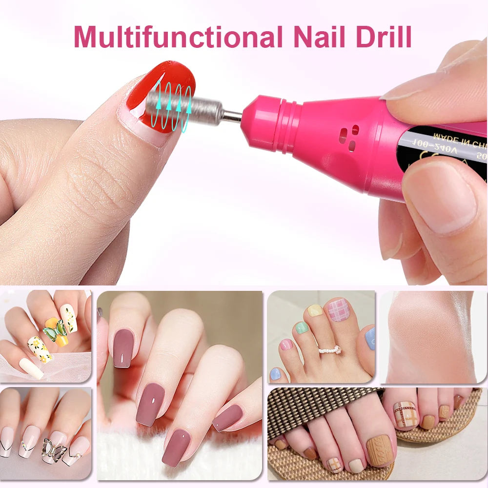 LINMANDA 6 In 1 Electric Nail Drills Kit Remove Polisher Manicure Portable Nail File Nail Drill Equipment  Pen Tools Machine MultiShop24