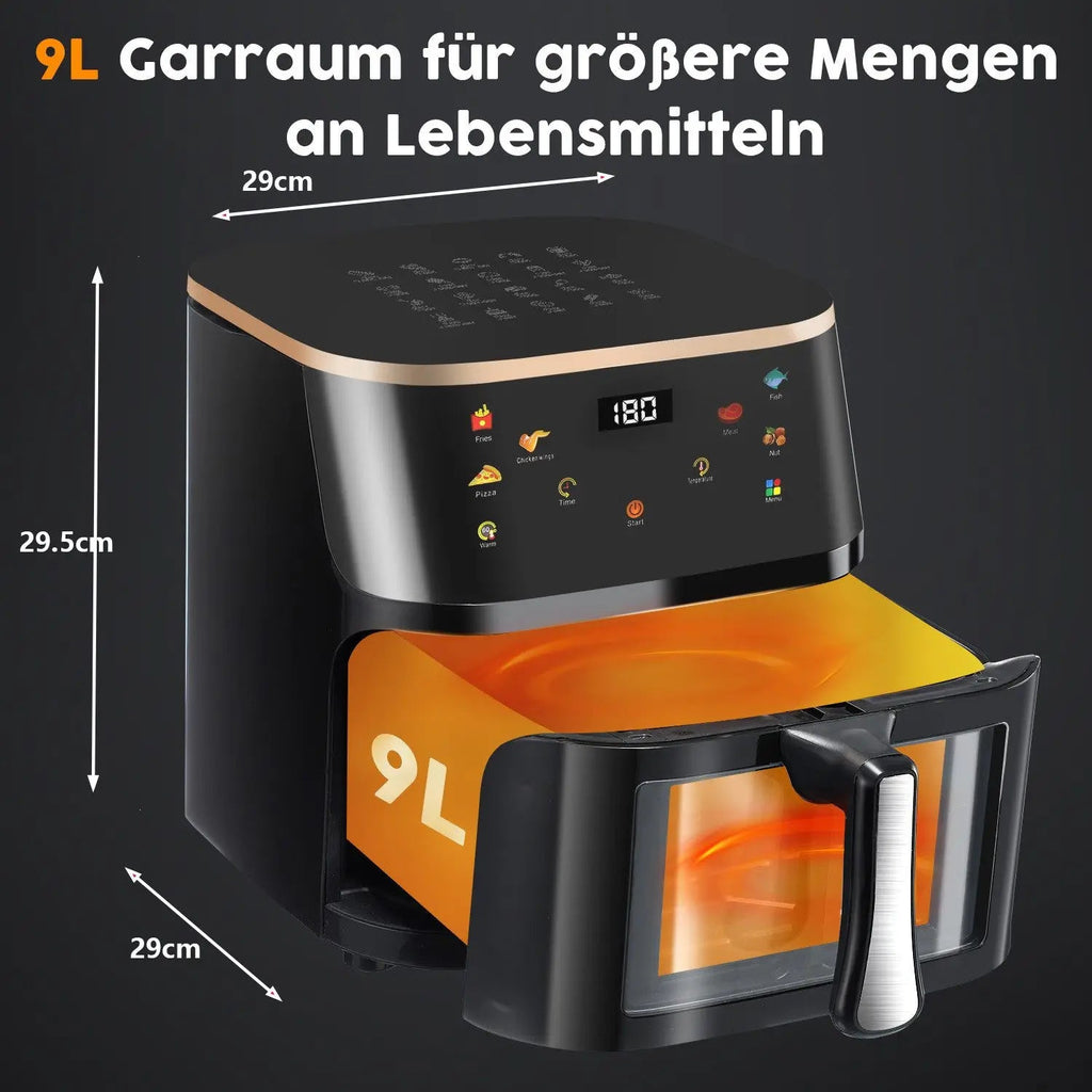 9L Digital Display Air Fryer Toaster Oven Combo with 6 Cooking Presets Oilless Cooker Multi Shop24
