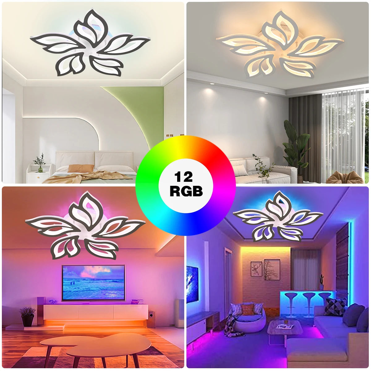 Ceiling light with 54W LED RGB color changing back lamp - Multi Shop24