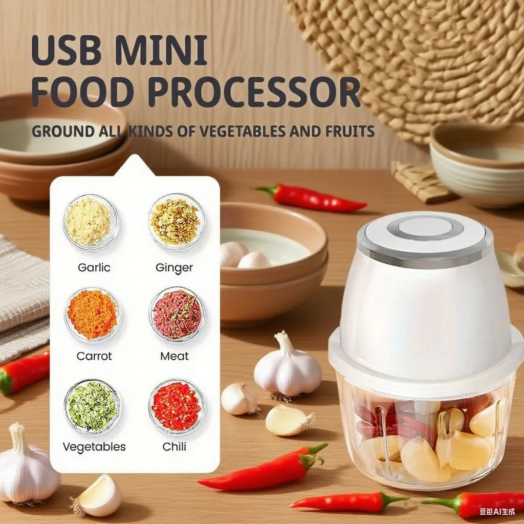 TINSOL 350ML Food Chopper Electric Meat Grinder Garlic Masher USB Multi Shop24