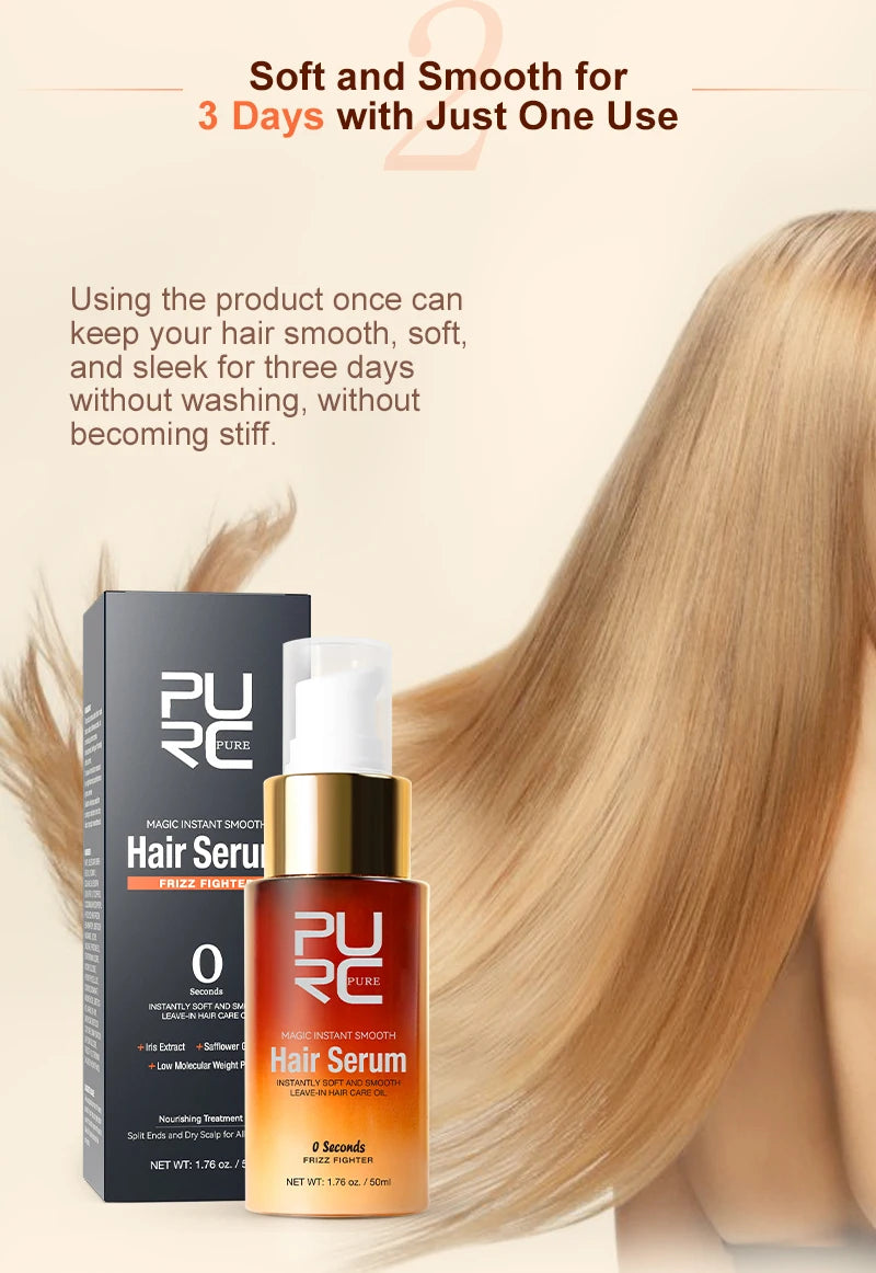 PURC Magic Instant Smooth Hair Serum Nourishing Repair Damaged Leave-In Hair Oil