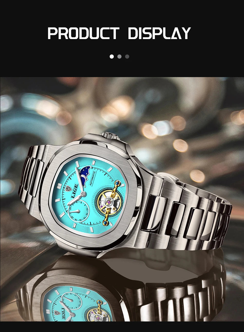 LIGE 2024 Automatic Mens Watch Fashion Stainless Steel Luxury Watches Men Multi Shop24