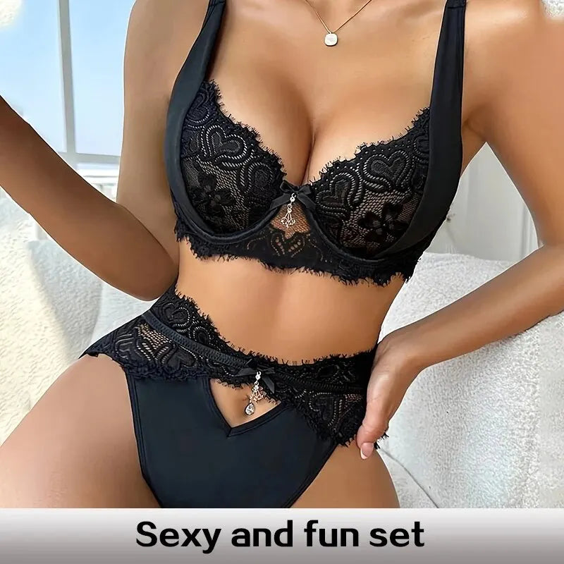Women's Lace Lingerie Set with Black Lace MultiShop24