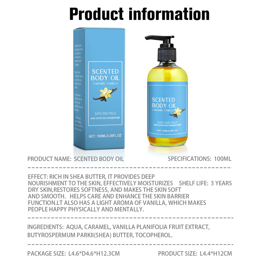 Stress Relief Vanilla Massage Oil - Deeply moisturizes, soothes muscles