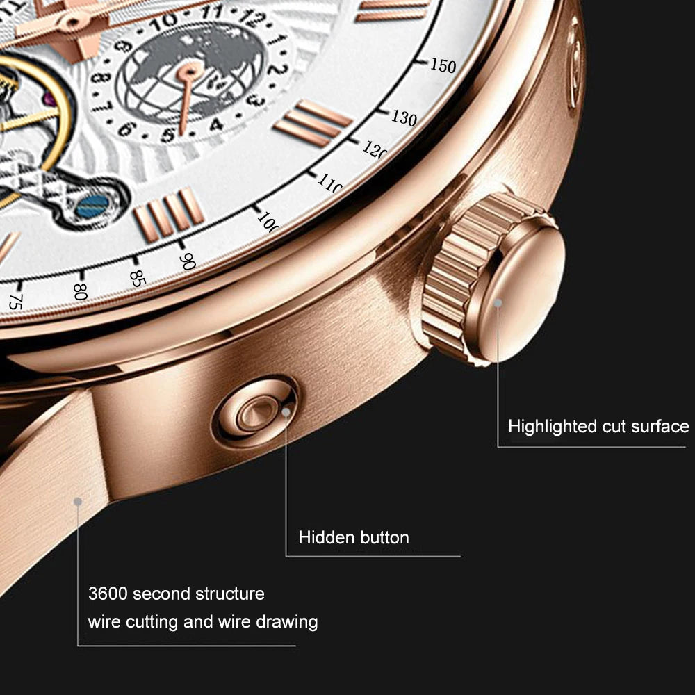 POEDAGAR Luxury Men Wristwatch Waterproof Date Week Automatic Multi Shop24