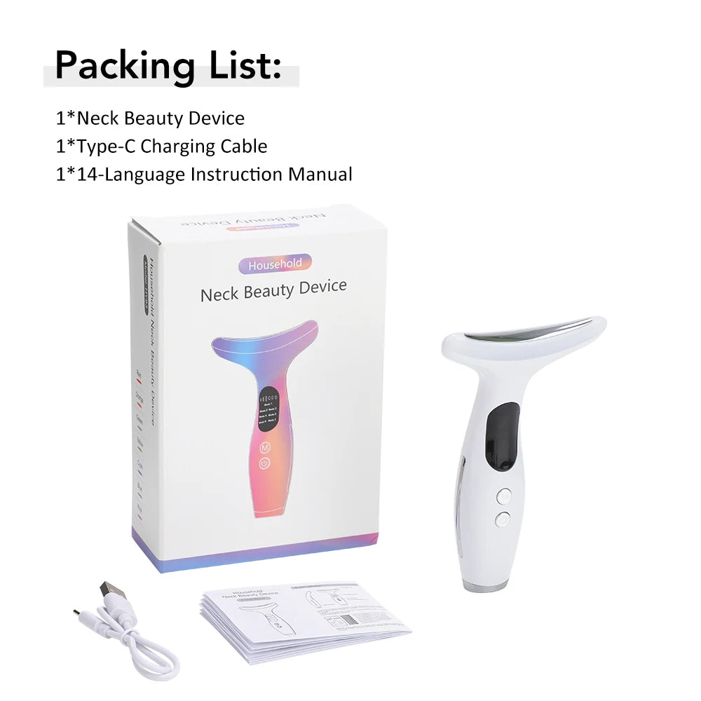Micro-current Neck & Face Beauty Device LED IPL Skin