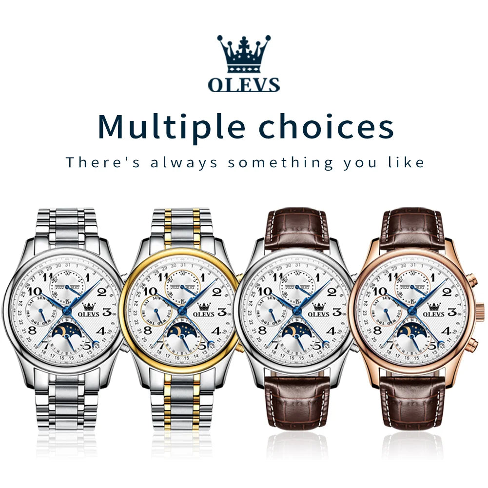OLEVS 6667 Men's Watch Fashion Number Scale Mechanical Watch For Men Top Multi Shop24
