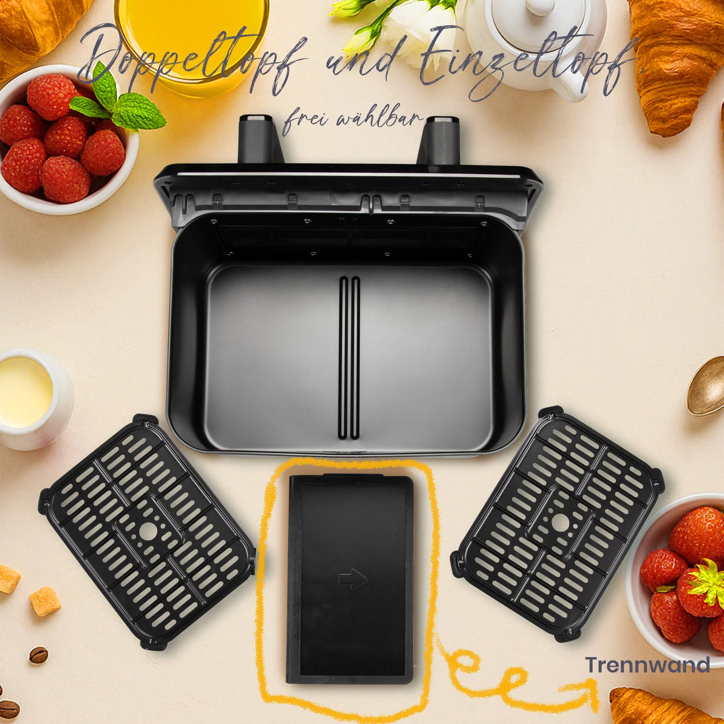 2200W Hot Air pro Fryer Dual Basket 9L Multi-Function Air Fryers Multi Shop24