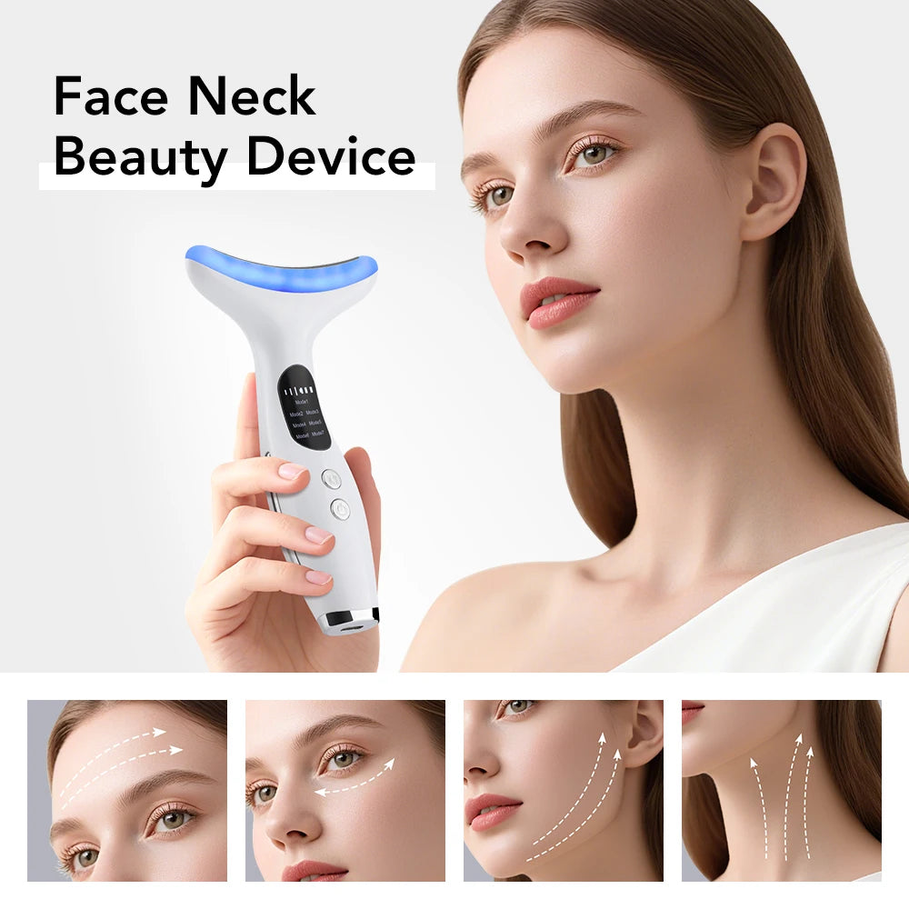 Micro-current Neck & Face Beauty Device LED IPL Skin