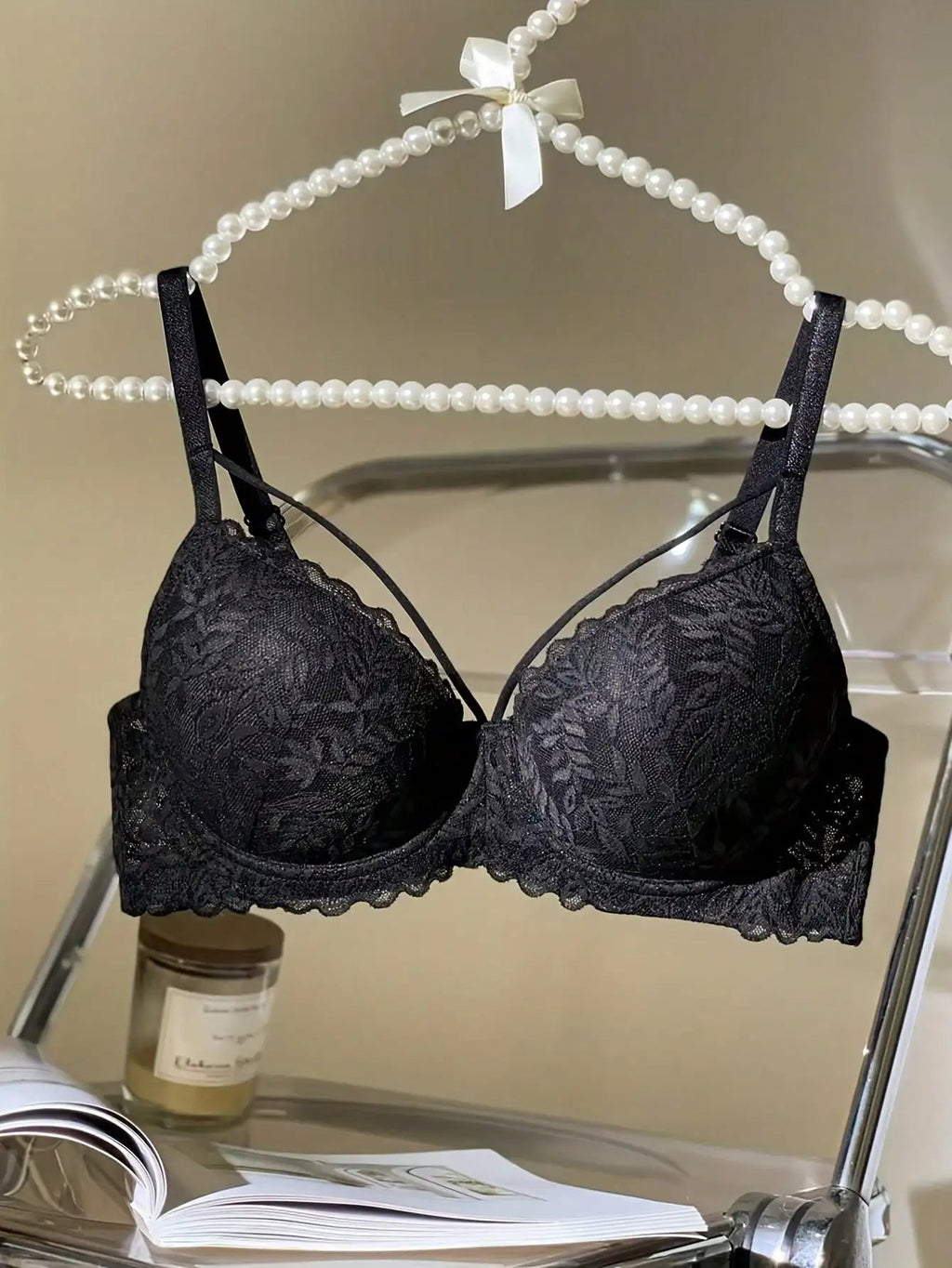 Women's thin 3/4 lace bra, sexy and beautiful push-up bra, anti-sagging, comfortable and breathable underwire bra MultiShop24