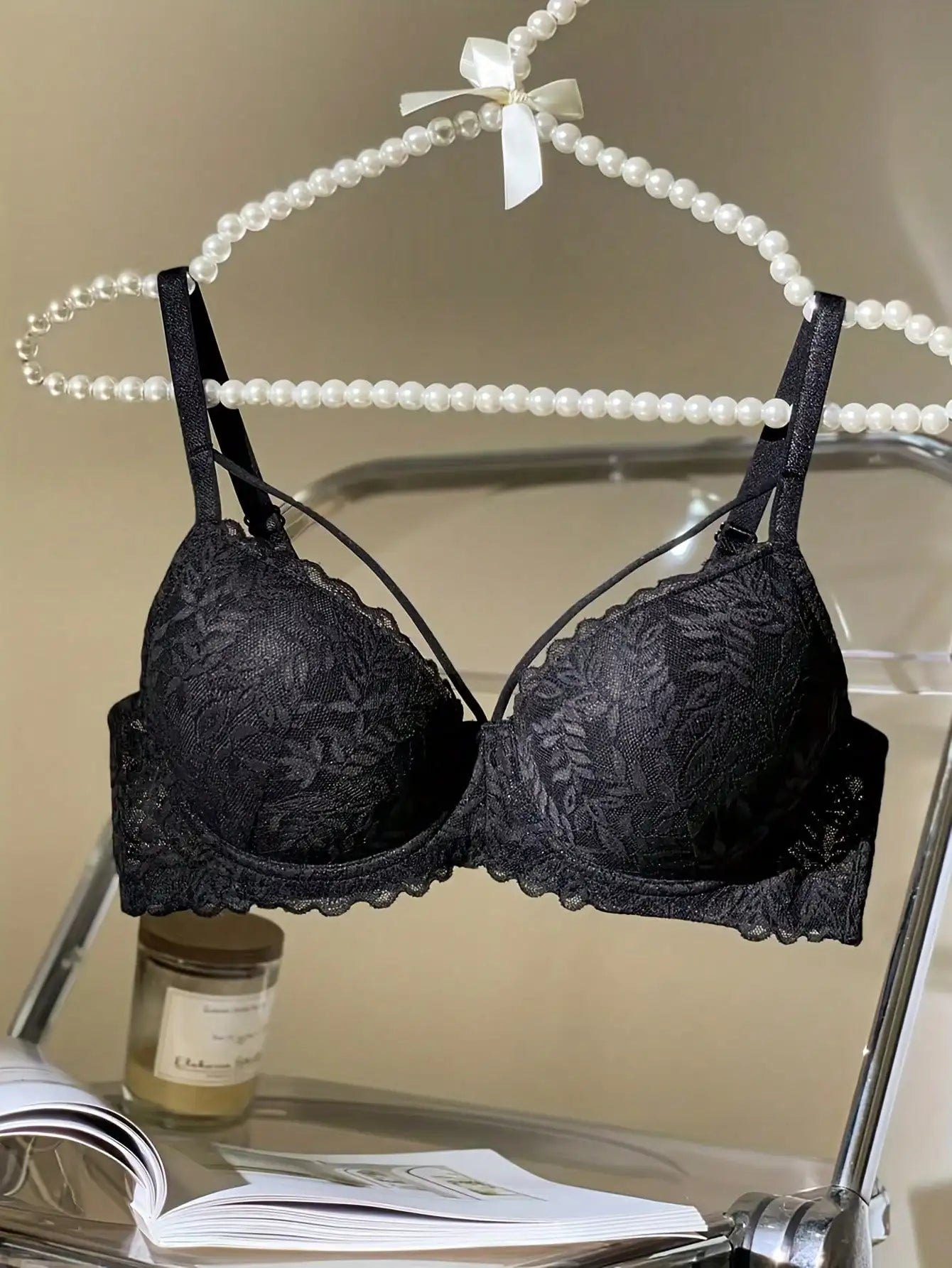 Women's thin 3/4 lace bra, sexy and beautiful push-up bra, anti-sagging, comfortable and breathable underwire bra MultiShop24