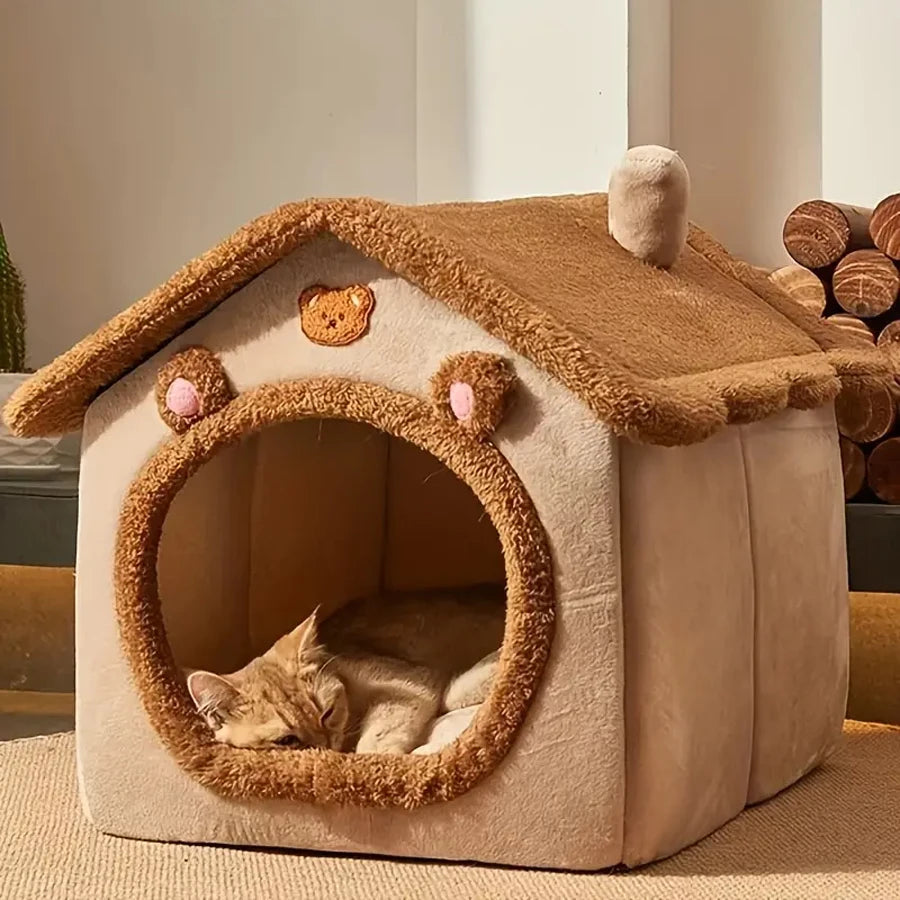 Foldable Pet House Removable Washable Cat House Puppy Cave Sofa Pet Bed House for Extra Small Dogs and Small and Medium Cats MultiShop24