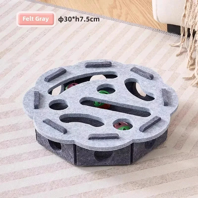 Cat Puzzle Toy Felt Puzzle Box Cat Exercise Toy With Ball Multi Shop24