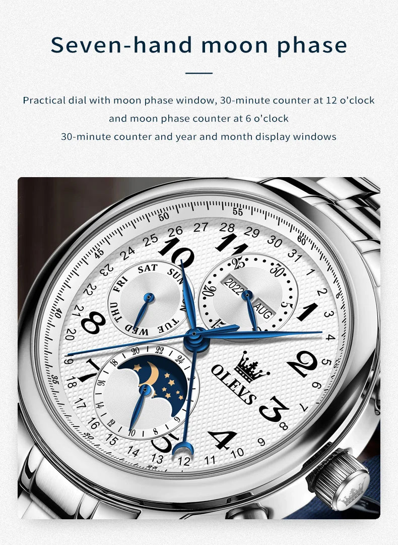 OLEVS 6667 Men's Watch Fashion Number Scale Mechanical Watch For Men Top Multi Shop24