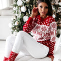 Women Sweater Christmas Snowflake Knitted Long Sleeve O Neck Ladies Jumper Fashion Casual Winter Autumn Printed Pullover Clothes MultiShop24