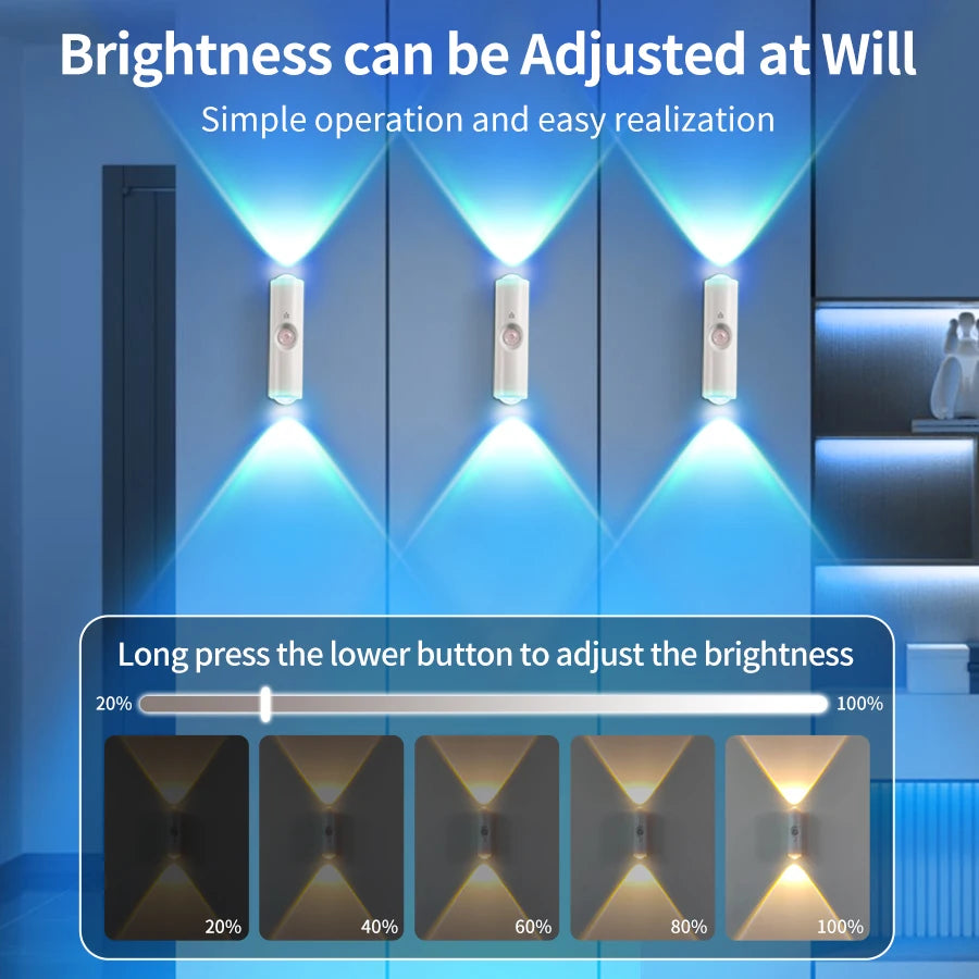 LED Night Light with Motion Sensor Wall Lamp Rechargeable RGB Gradient Ambient Night Multi Shop24