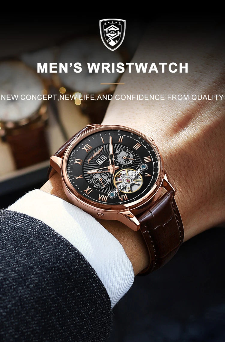 POEDAGAR Luxury Men Wristwatch Waterproof Date Week Automatic Multi Shop24