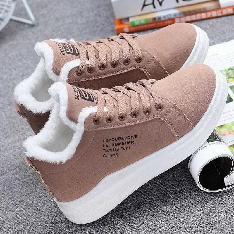 New Snow Boots Winter Outdoor Women Shoes Warm Fur Plush Lady Casual Shoes Lace Up Fashion Sneakers Platform Snow Boots MultiShop24