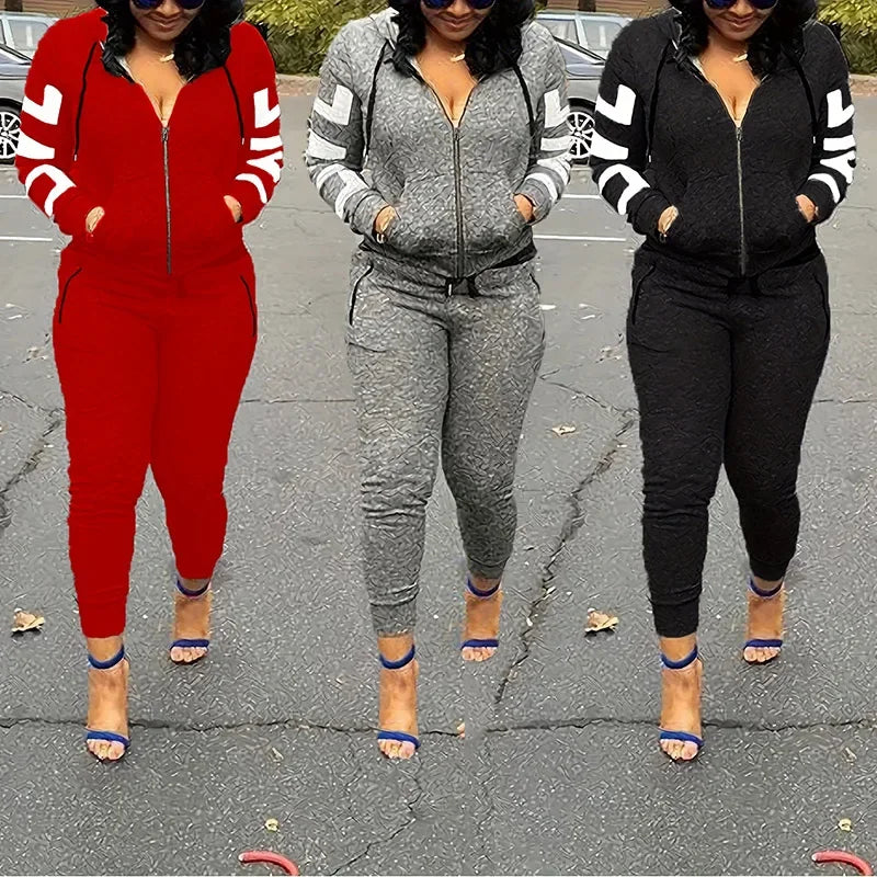 Women Clothes Sets 2025 New Casual GreyTracksuits Two Piece Set Women Sport Suit Hoodies Jogging Size Harajuku - Multi Shop24