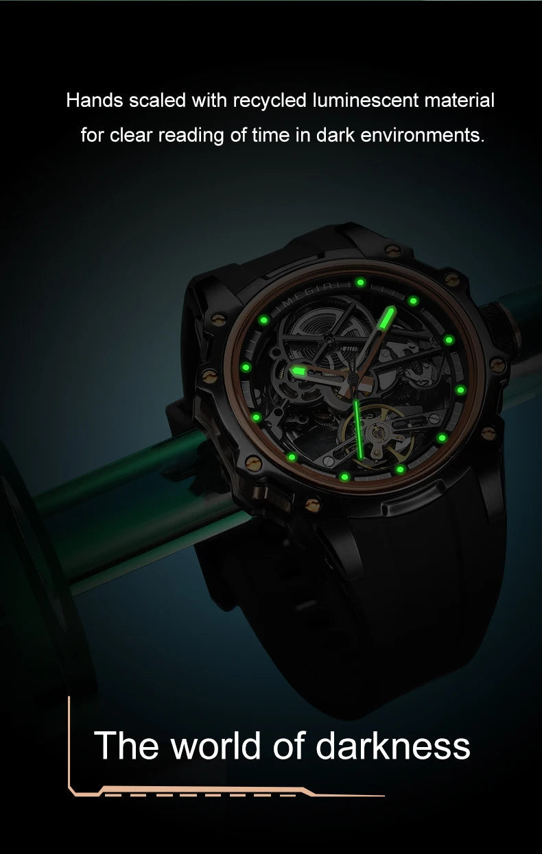 MEGIR Skeleton Dial Automatic Mechanical Watch Men Multi Shop24