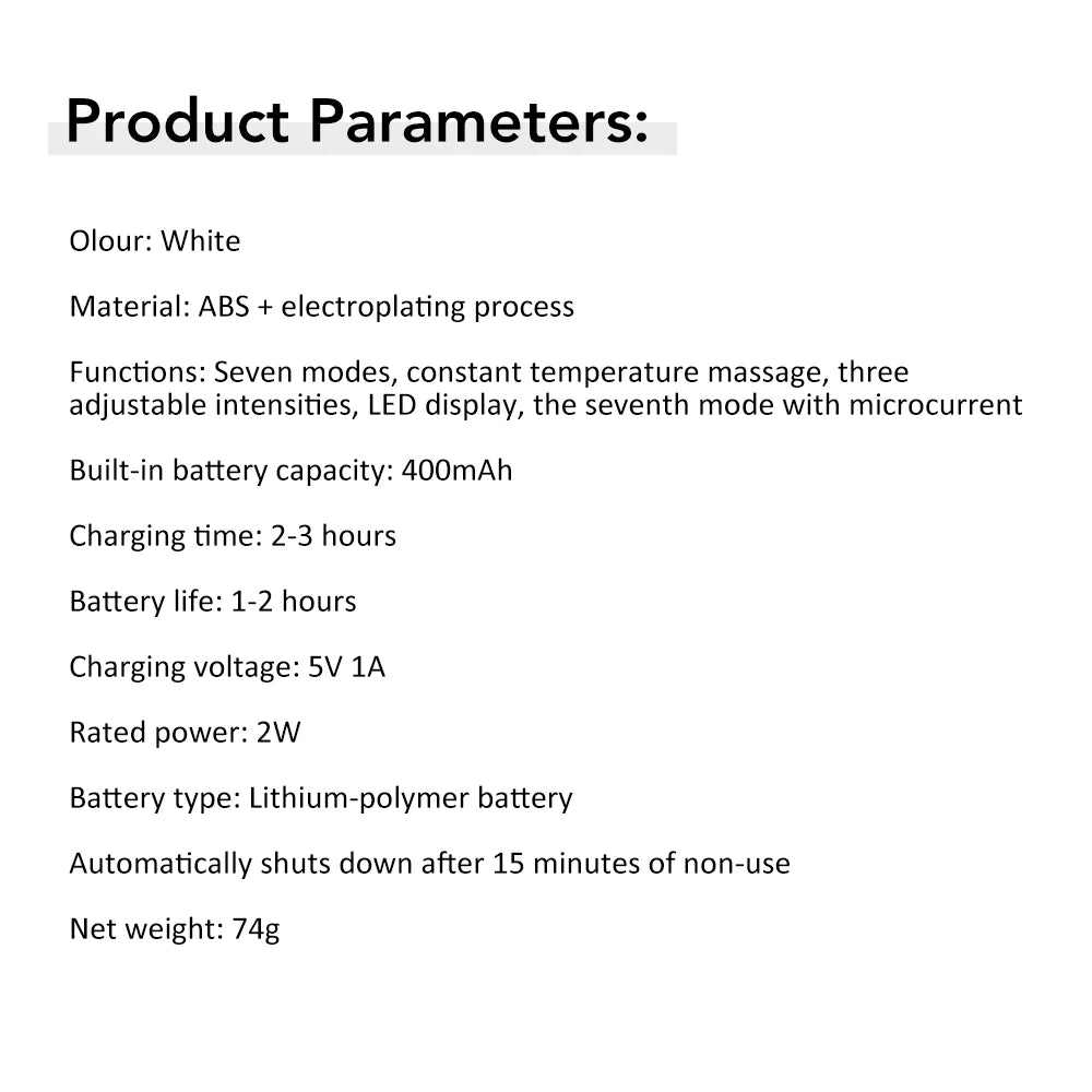 Micro-current Neck & Face Beauty Device LED IPL Skin