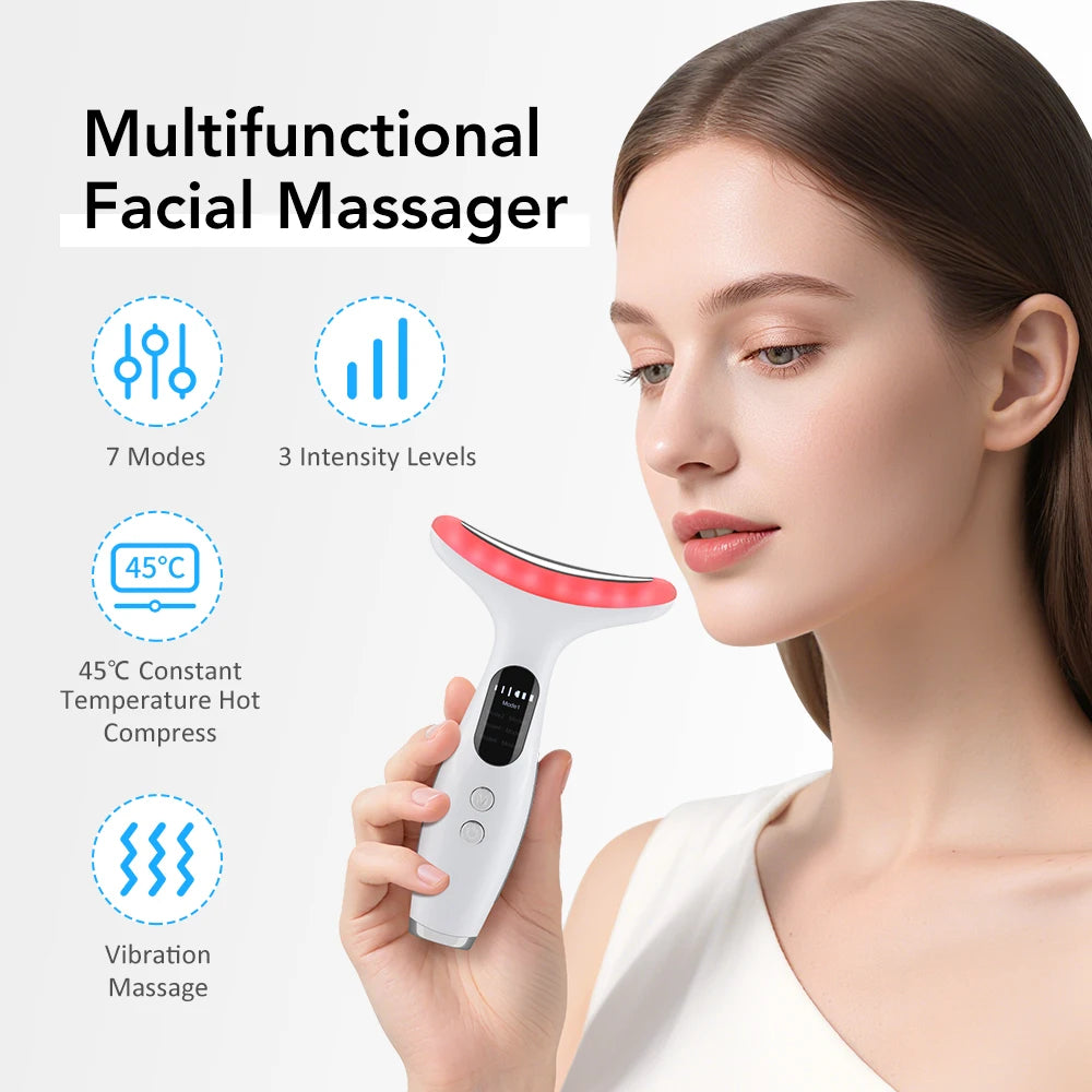 Micro-current Neck & Face Beauty Device LED IPL Skin