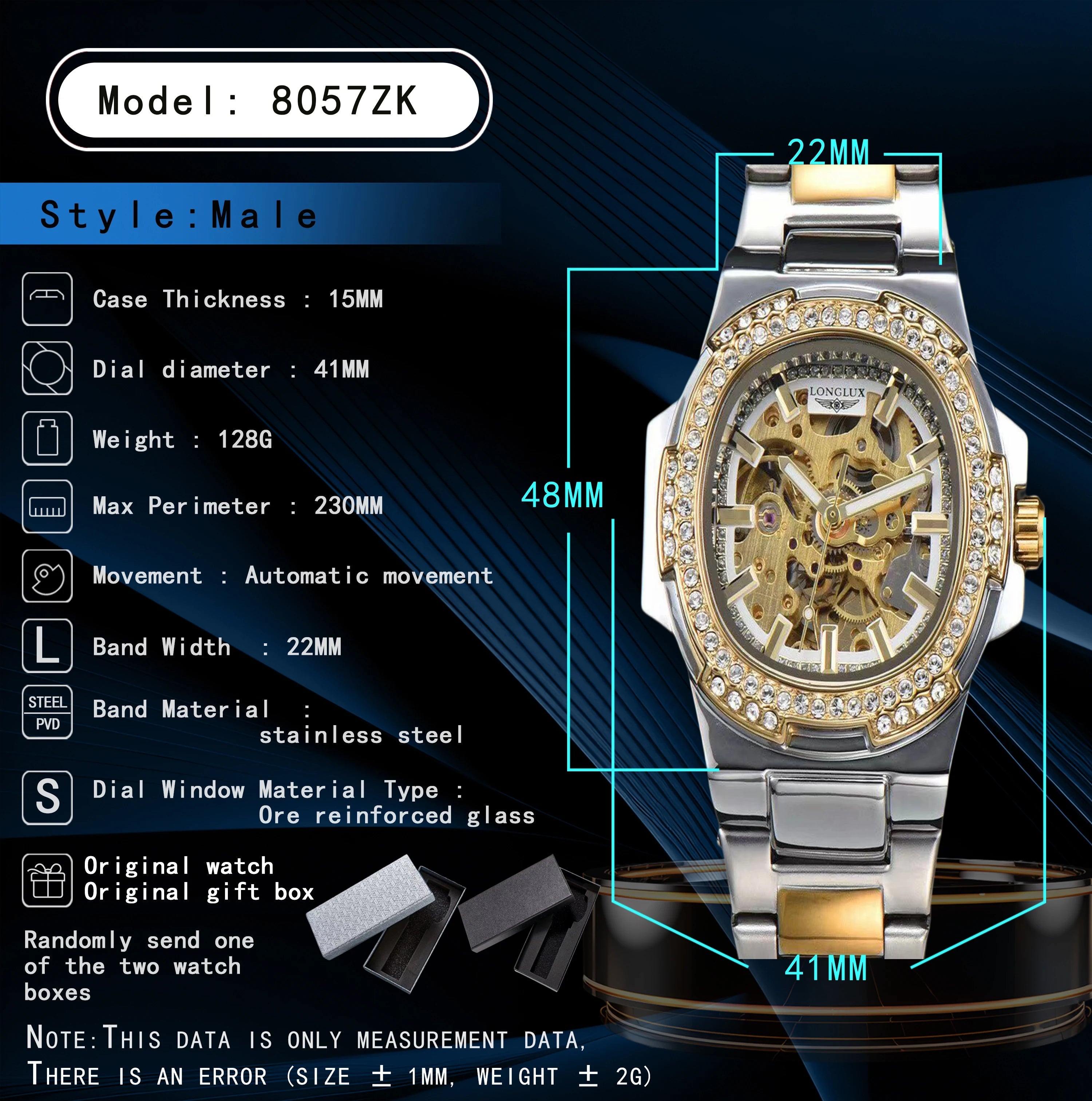 LONGLUX automatic man watch luxury stainless steel Multi Shop24