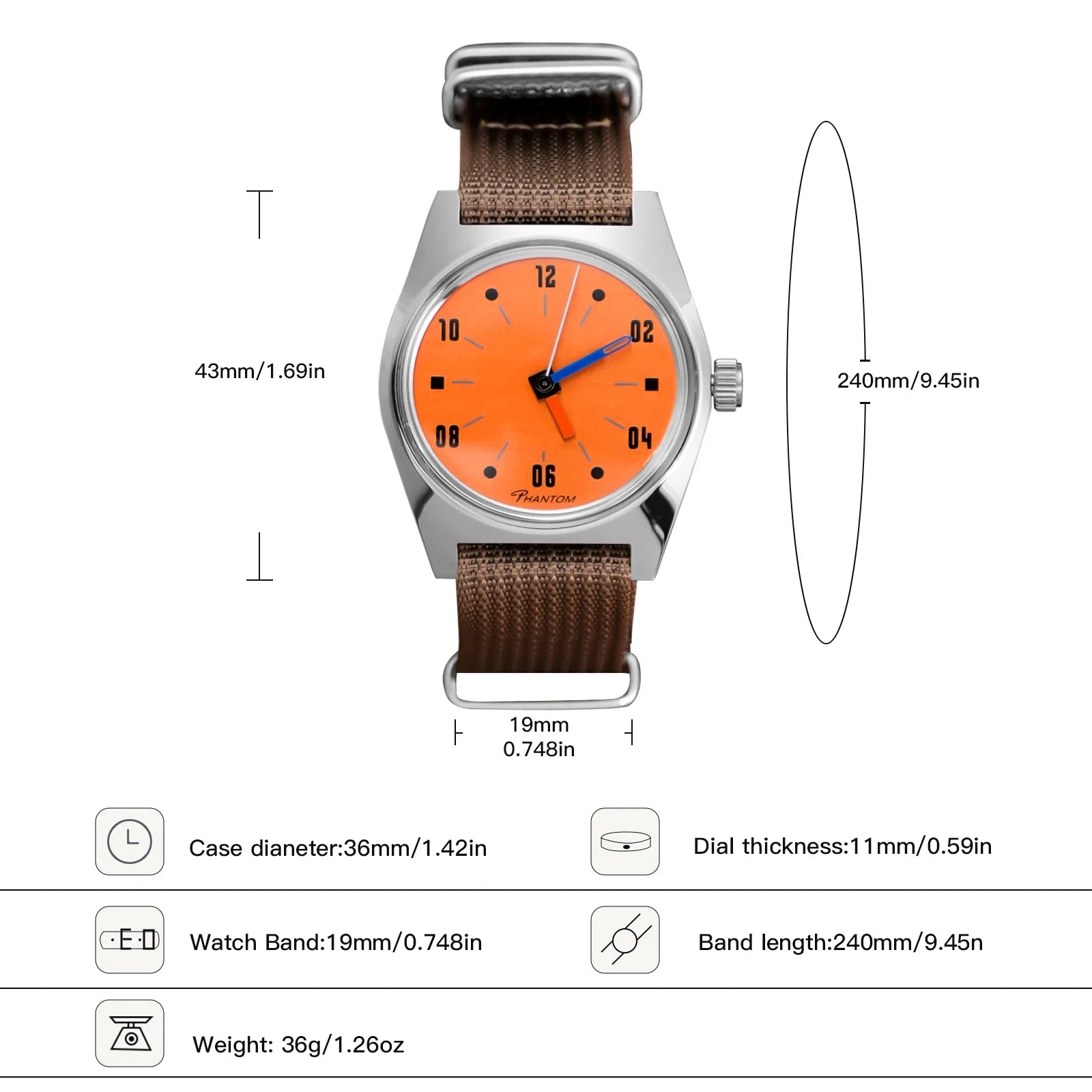 Men's Manual Mechanical Watch Shanghai 7120 Movement Multi Shop24