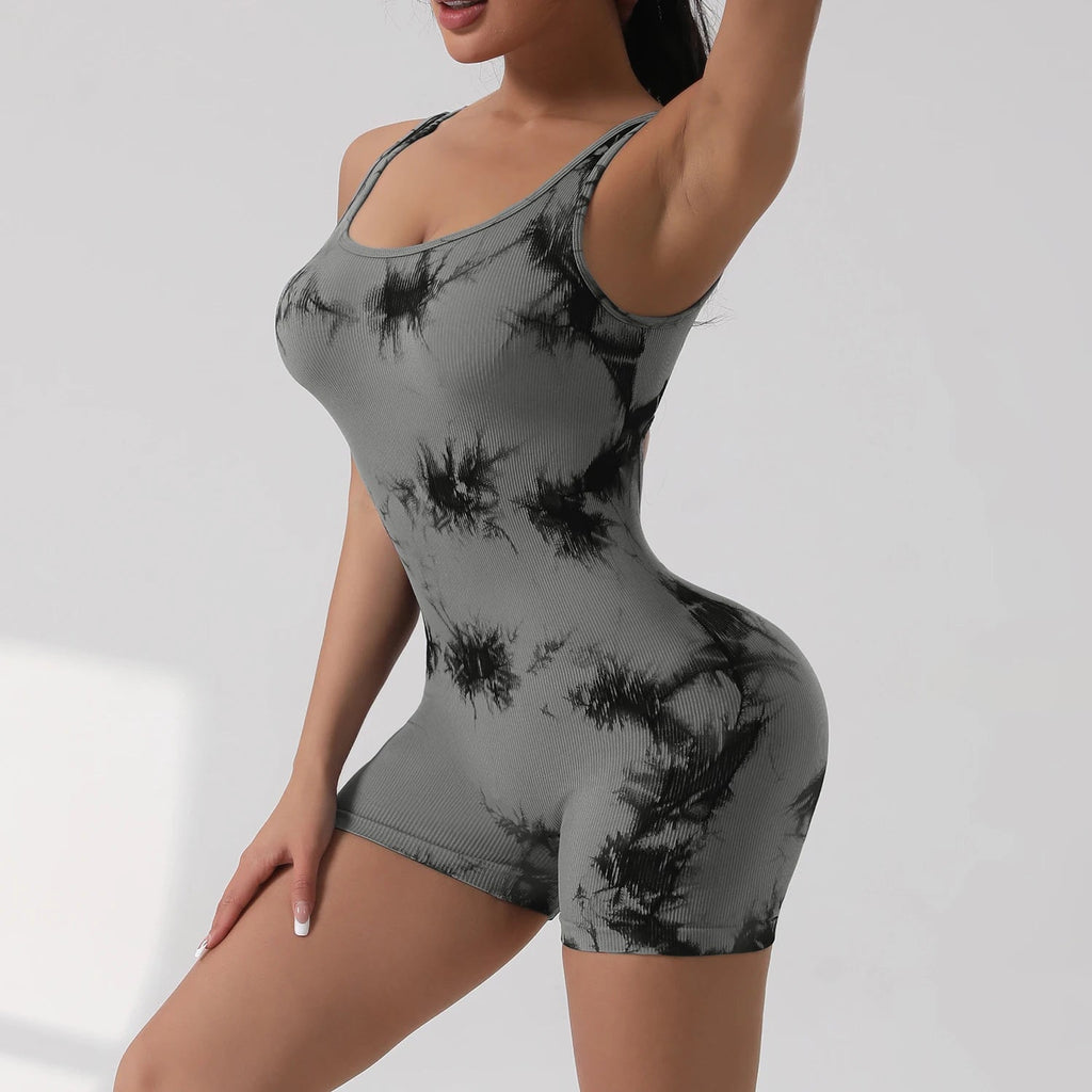 1PCS Tie Die Beautiful Back Yoga Suit Stretch Butt-Lifting Sports Jumpsuit Multi Shop24