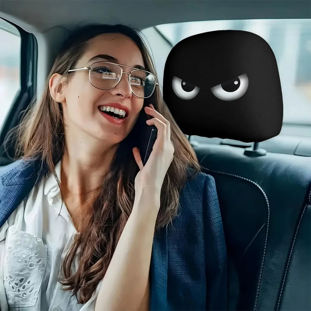 2PCS Funny Slanted Eyes Cartoon Print Car - Multi Shop24