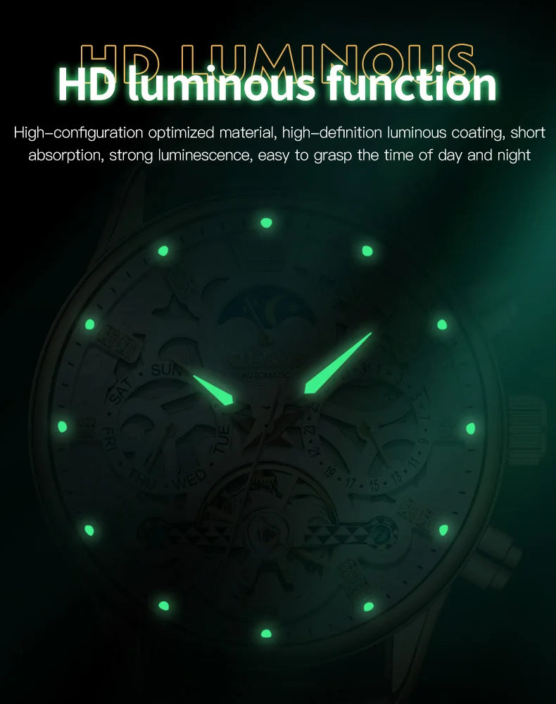 OLEVS 6658 Mens Watch Business Leather Strap Reloj Multi Shop24