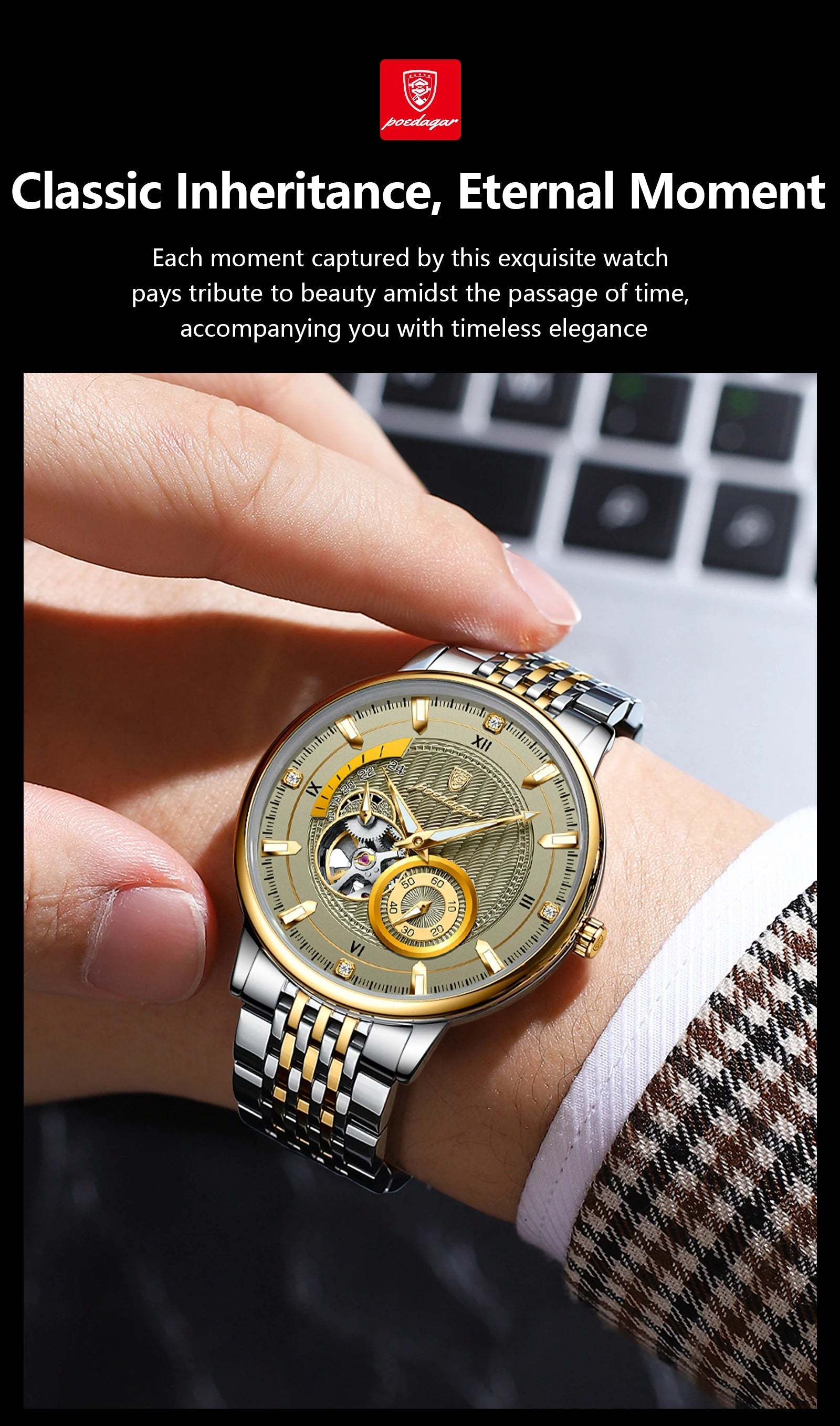 POEDAGAR Top Luxury Man Wristwatch Luminous Hollow Multi Shop24