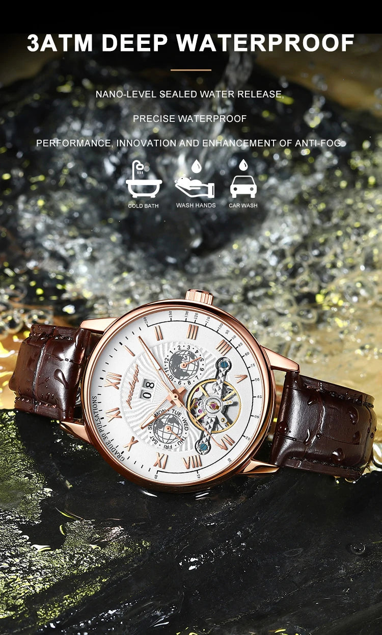 POEDAGAR Luxury Men Wristwatch Waterproof Date Week Automatic Multi Shop24